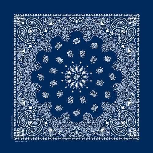 NT4402 Bandana Paisley Navy Bandanas Carolina Mfg.