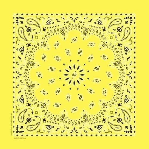 NT4403 Bandana Paisley Yellow Bandanas Carolina Mfg.