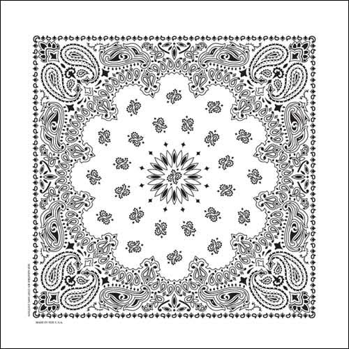 NT4409 Bandana Paisley White Bandanas Carolina Mfg.