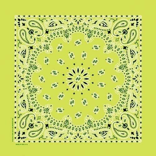 NT4410 Bandana Paisley Lime Bandanas Carolina Mfg.