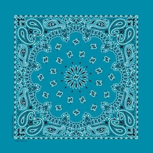 NT4412 Bandana Paisley Turquoise Bandanas Carolina Mfg.