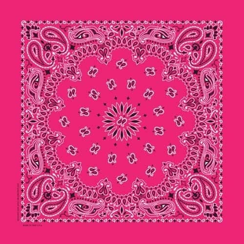 NT4413 Bandana Paisley Hot Pink Bandanas Carolina Mfg.