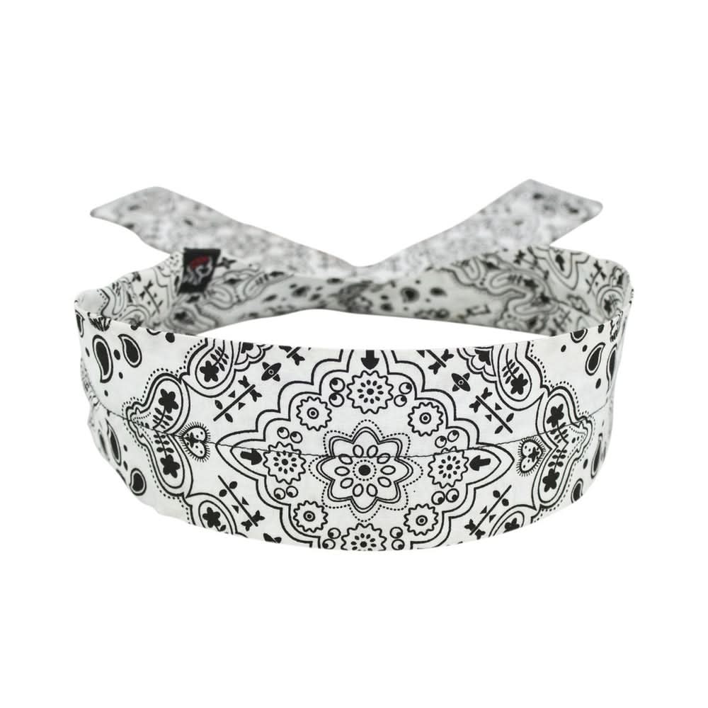 D102 Cooldanna® White Paisley Head/Neck/Sleeve Gear ZAN Headgear