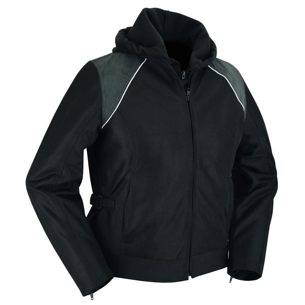 Darkstream Women's Mesh Motorcycle Jacket - Black/ Black Tone Reflective Women's Textile Jackets Renegade Classics