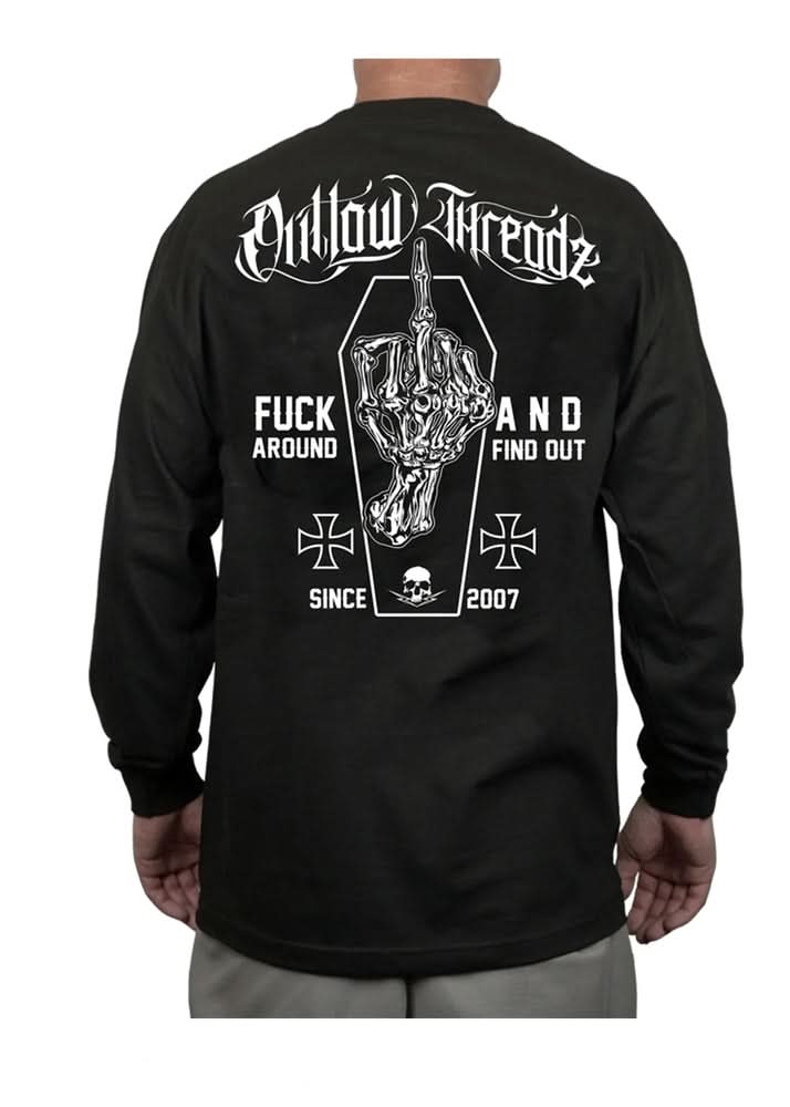 Outlaw Threadz - Fuck Around and Find Out - Coffin - Men's Long Sleeve Shirt Men's Shirts Outlaw Threadz