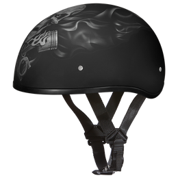 D6-PS D.O.T. DAYTONA SKULL CAP - W/ PISTONS SKULL Helmets Daytona Helmets