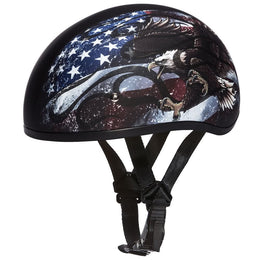 D6-USA ‘DAYTONA SKULL CAP' with USA Flag and Eagle Half Face Helmet Helmets Daytona Helmets