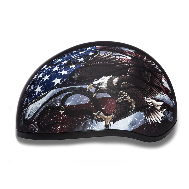 D6-USA ‘DAYTONA SKULL CAP’ with USA Flag and Eagle Half Face Helmet Helmets Daytona Helmets