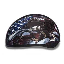 D6-USA ‘DAYTONA SKULL CAP’ with USA Flag and Eagle Half Face Helmet Helmets Daytona Helmets