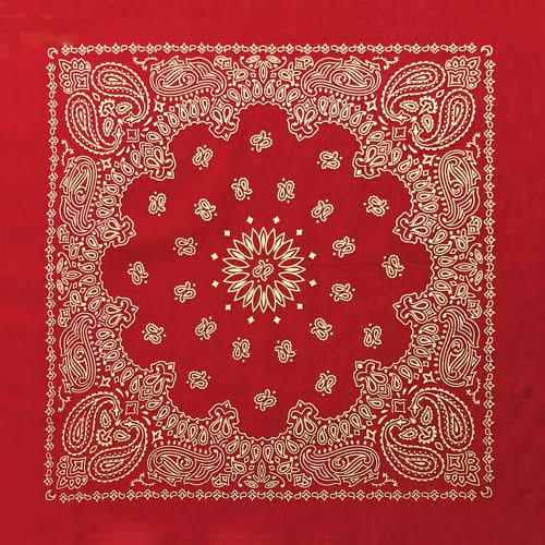 BD2519 Red Metalic Paisley Bandanas Carolina Mfg.