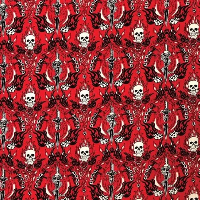 NT4418 Red Skull & Daggers Bandanas Carolina Mfg.