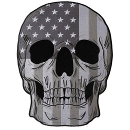 PL6031 Skull Subdued American Flag Embroidered Iron on Patch Patches The Cheap Place