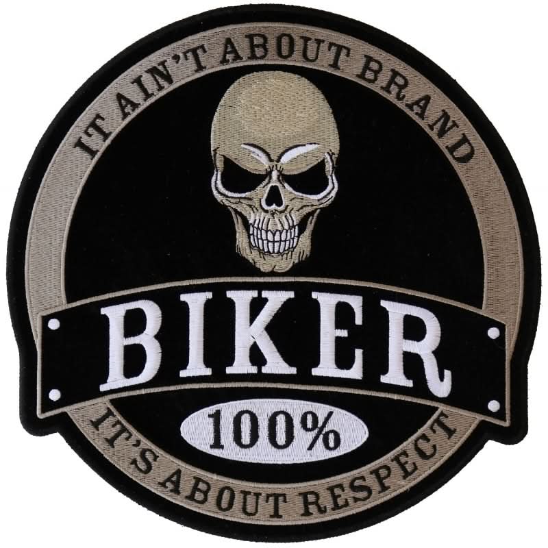 PL6105 100% Biker Skull Embroidered Iron on Patch Patches The Cheap Place