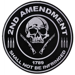 PL3565 2nd Amendment Shall Not Be Infringed Skull 1789 Large Embroide Patches The Cheap Place