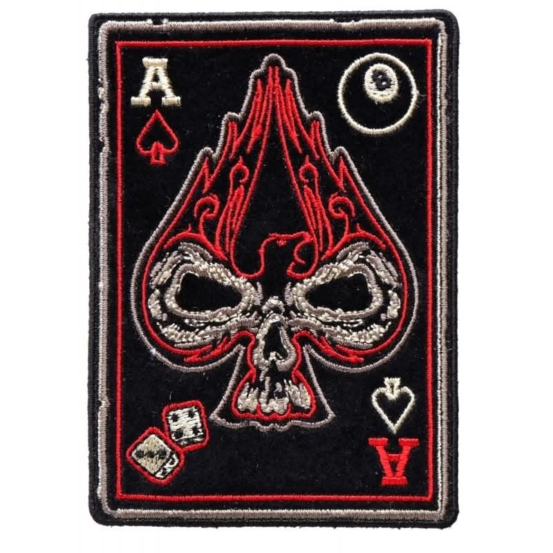 P4259 Ace Of Spades Skull Small Biker Patch Patches The Cheap Place