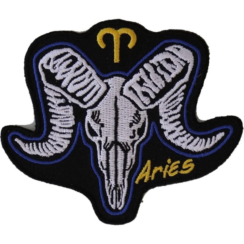 P5479 Aries Skull Zodiac Sign Patch Patches The Cheap Place