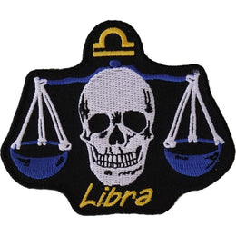 P5474 Libra Skull Zodiac Sign Patch Patches The Cheap Place
