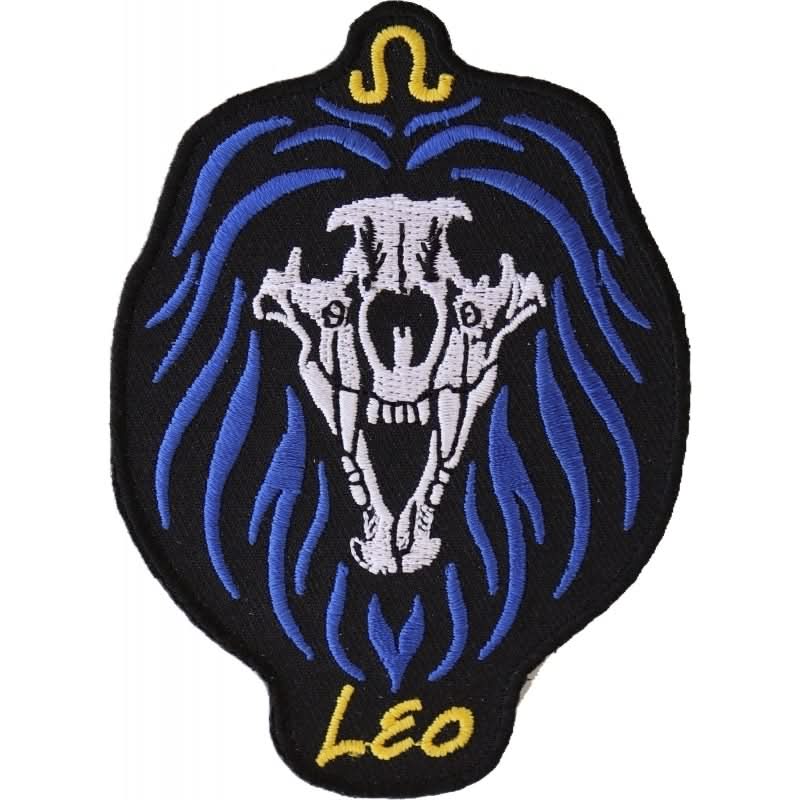 P5475 Leo Skull Zodiac Sign Patch Patches The Cheap Place