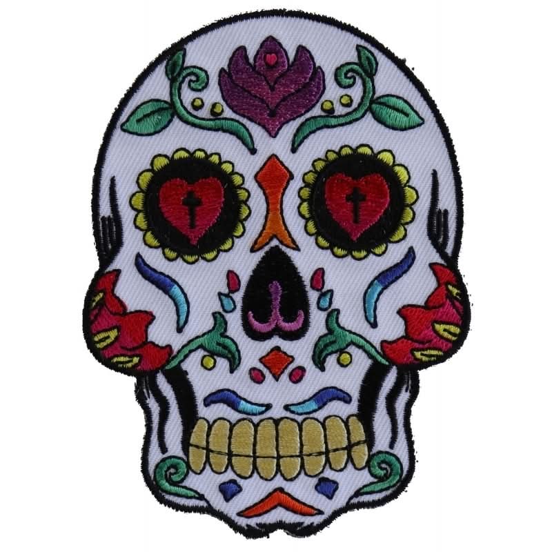 P5986 Sugar Skull White Patch Patches The Cheap Place