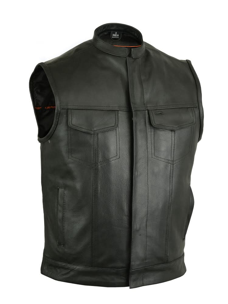 Renegade Classics Pick Black Motorcycle Vest Men's Leather Vests Renegade Classics