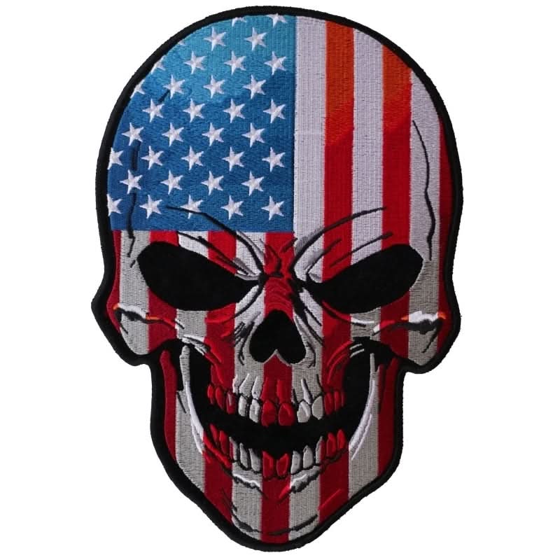 PL5667 USA Skull Embroidered Iron on Patch Patches The Cheap Place
