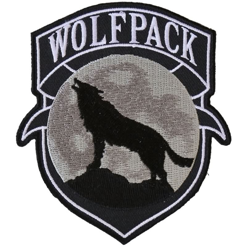 P6139 Wolfpack Patch Wolf Howling Moon Silhouette Patches The Cheap Place