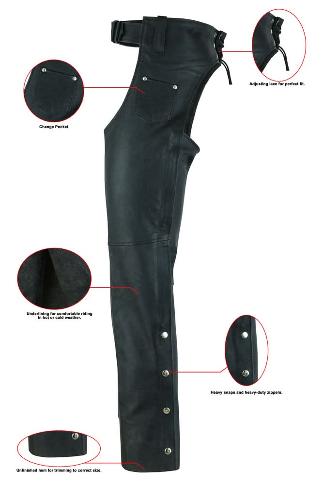 Velex Unisex leather motorcycle chaps Chaps & Pants Renegade Classics