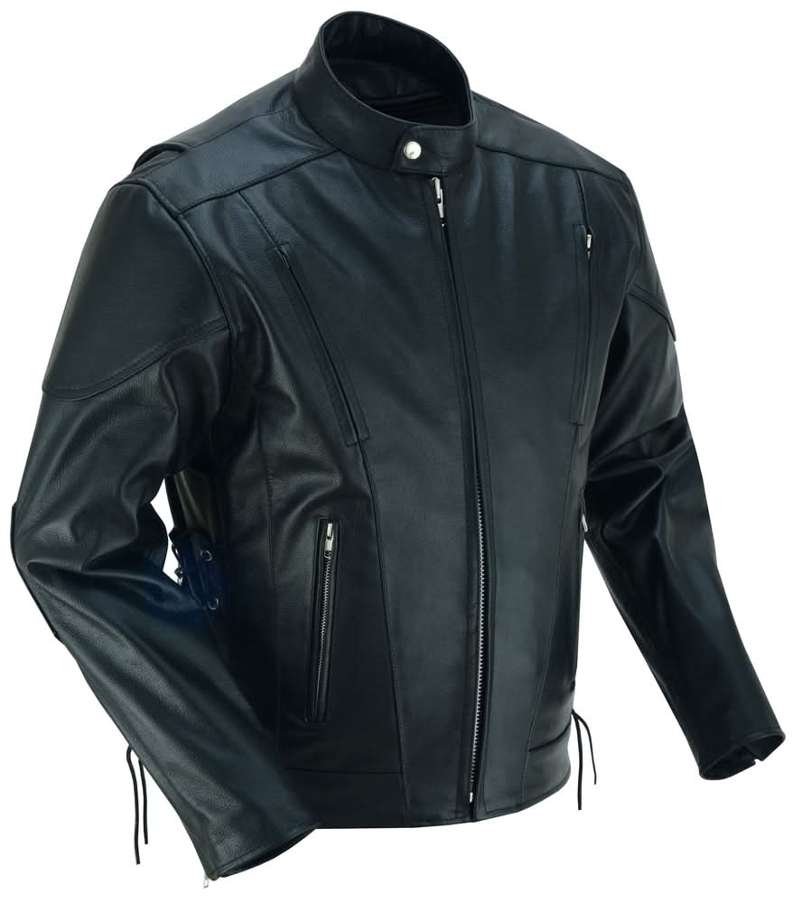 Star Knuckle Black Men's Leather Motorcycle Jacket Men's Leather Jackets Renegade Classics