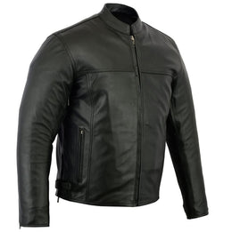 Sprinter Men's Black Leather Motorcycle Jacket Men's Leather Jackets Renegade Classics