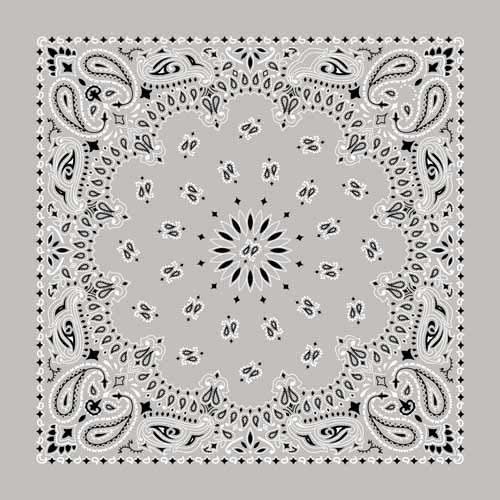 BD2502 Bandana Paisley Silver Bandanas Carolina Mfg.