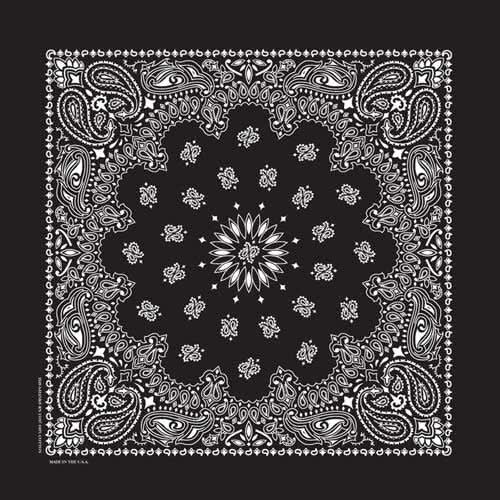 BD2503 Bandana Paisley Black Bandanas Carolina Mfg.