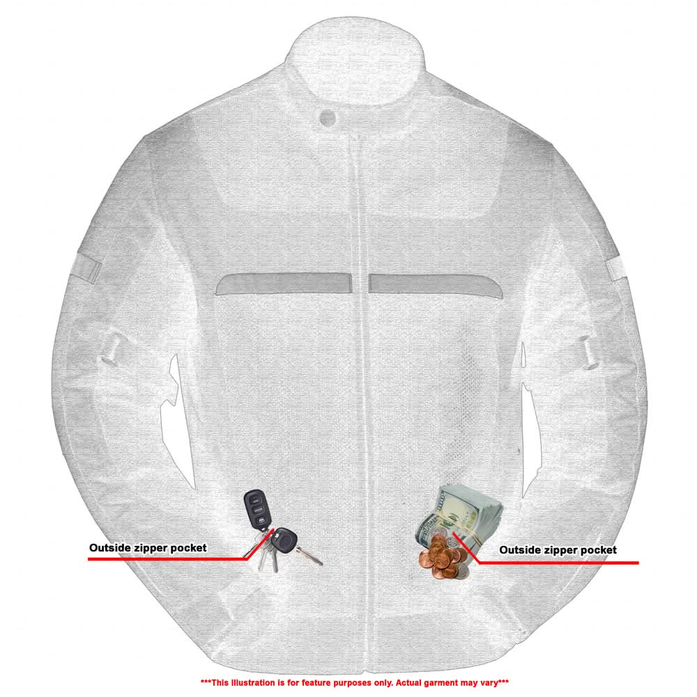Pulse Racer Men's Black Mesh Jacket Men's Textile Jackets Renegade Classics