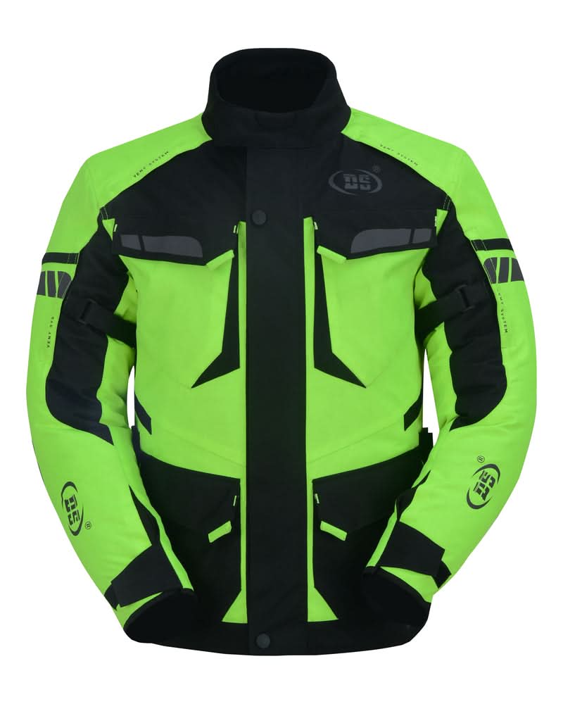 Prism Hi-Vis Mens Textile Motorycyle Jacket Men's Textile Jackets Renegade Classics
