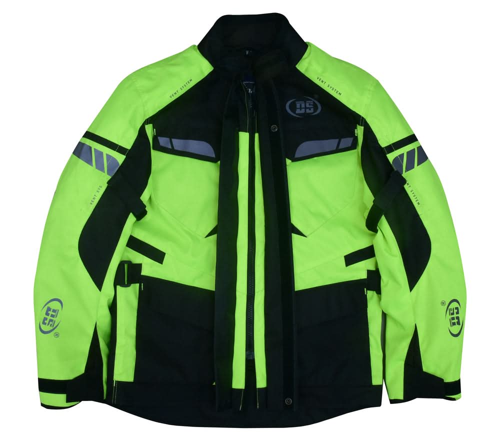 Prism Hi-Vis Mens Textile Motorycyle Jacket Men's Textile Jackets Renegade Classics