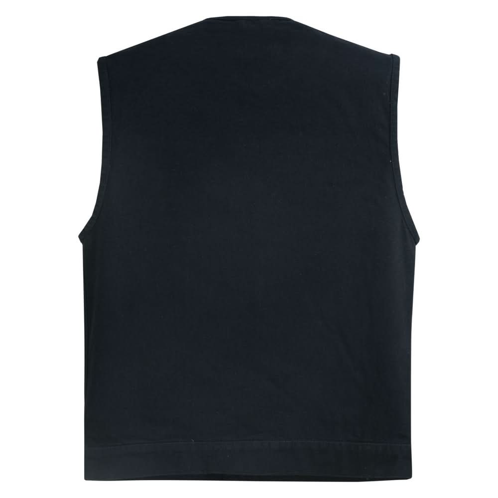 Nightcore Mens Black Denim Motorcycle Vest Men's Denim Vests Renegade Classics