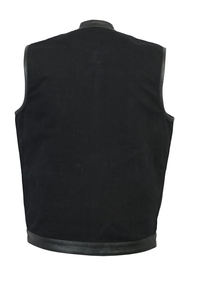 BlackSmith Men's Black Denim Biker Vest Men's Denim Vests Renegade Classics