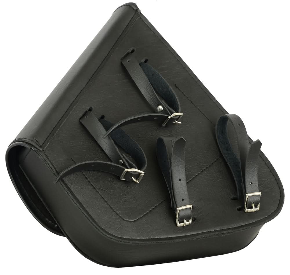 DS Left Side Premium Leather Swing Arm Bag W/ Buffalo Snaps Swingarm Bags Renegade Classics