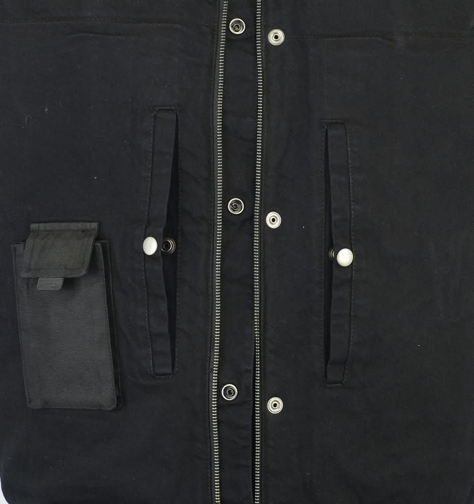 Grindwear Men's Black Denim Motorcycle Vest Renegade Classics