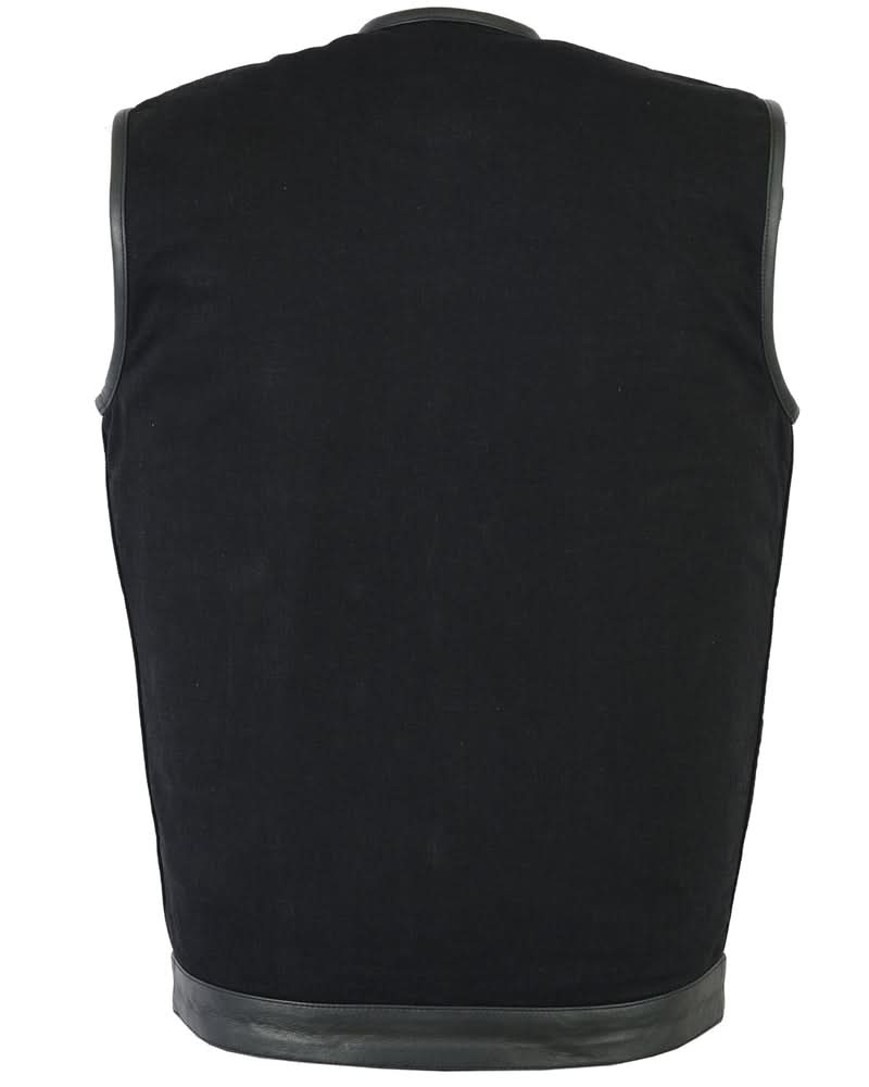 Grindwear Men's Black Denim Motorcycle Vest Renegade Classics