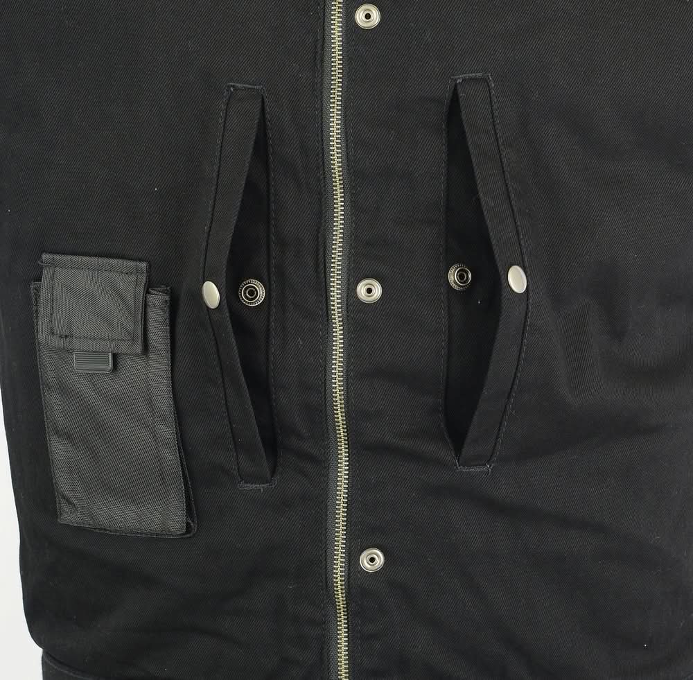 Shadowhood Men's Black Denim Motorcycle Vest Men's Denim Vests Renegade Classics
