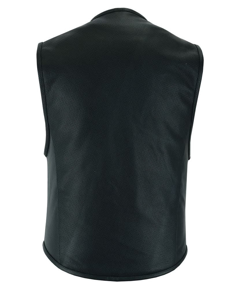 Zone Men's Black SWAT Style Leather Vest Men's Leather Vests Renegade Classics