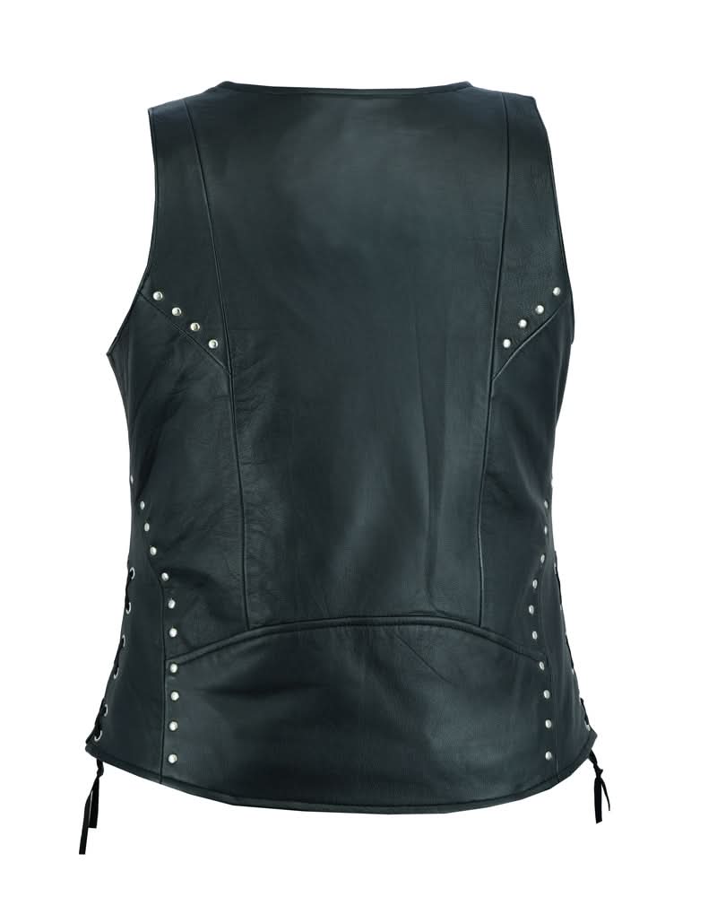 Vinca Women's leather motorcycle vest Women's Leather Vests Renegade Classics