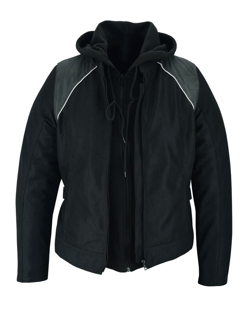 Darkstream Women's Mesh Motorcycle Jacket - Black/ Black Tone Reflective Women's Textile Jackets Renegade Classics