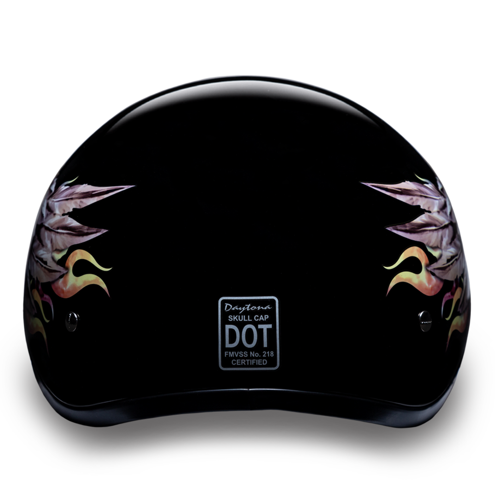 D6-SKW D.O.T. DAYTONA SKULL CAP - W/ SKULL WINGS Helmets Daytona Helmets
