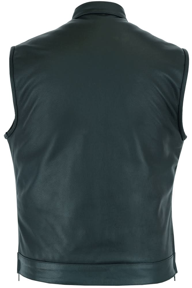 Cross Ride Men's Motorcycle Vest - Black Men's Leather Vests Renegade Classics