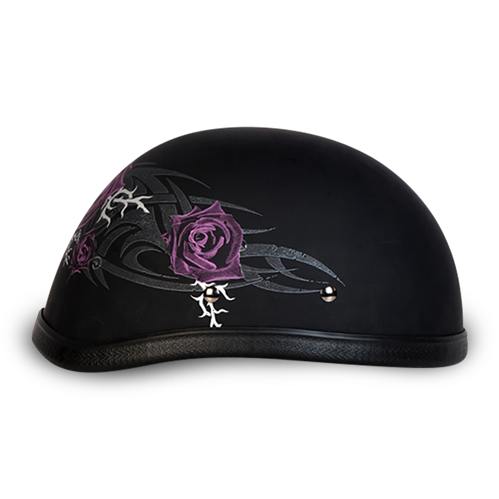 6002PR EAGLE- W/ PURPLE ROSE Non-DOT Helmets Daytona Helmets