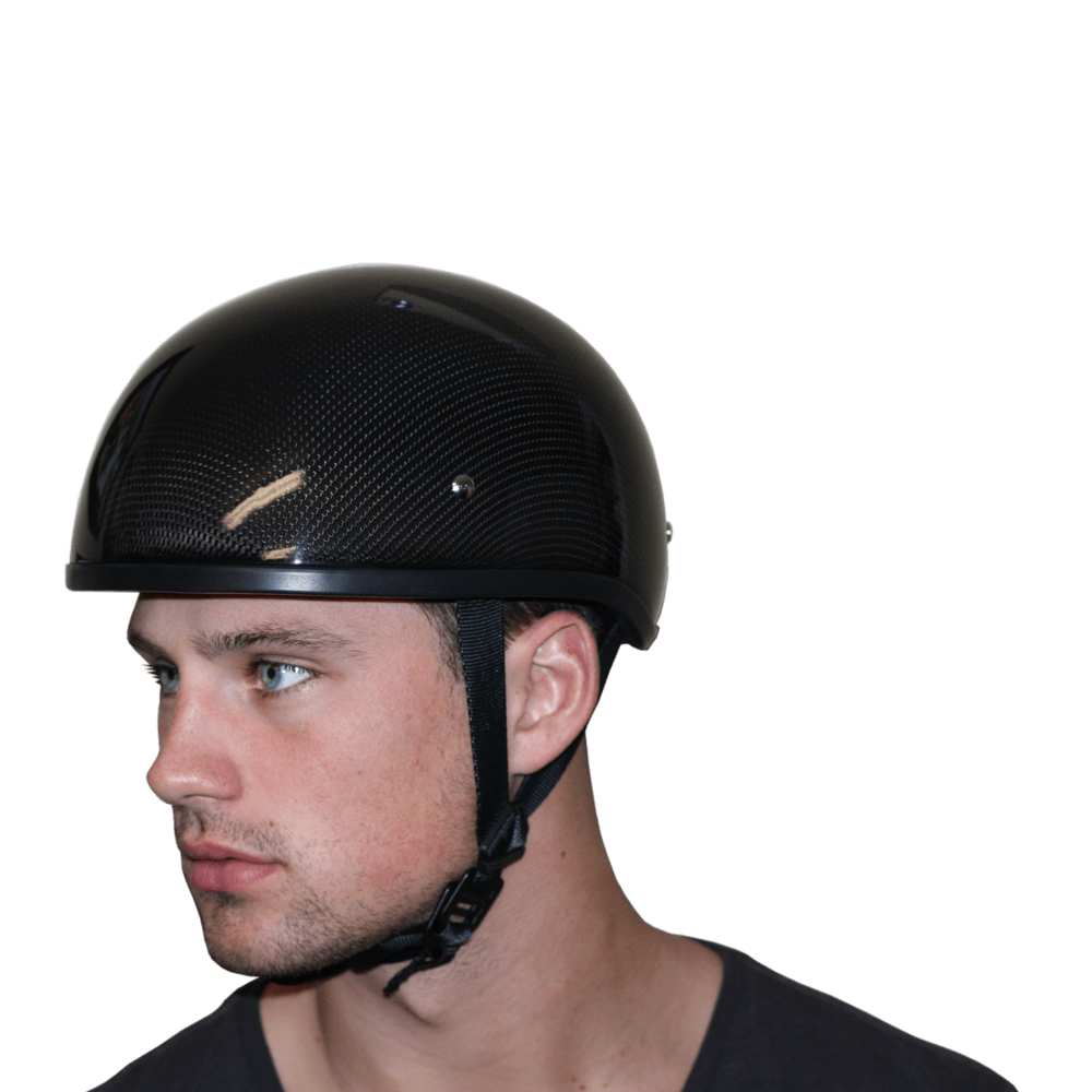 D2-GNS D.O.T. DAYTONA SKULL CAP W/O VISOR- GREY CARBON FIBER Helmets Daytona Helmets