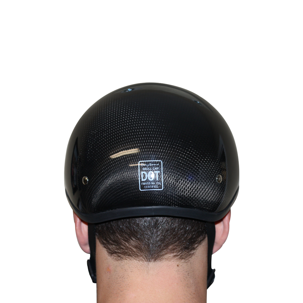 D2-GNS D.O.T. DAYTONA SKULL CAP W/O VISOR- GREY CARBON FIBER Helmets Daytona Helmets