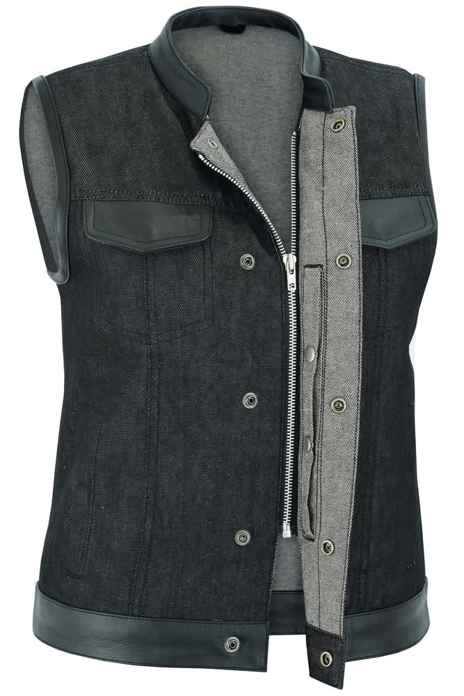 Wildfire Black womens denim vest Women's Denim Vests Renegade Classics