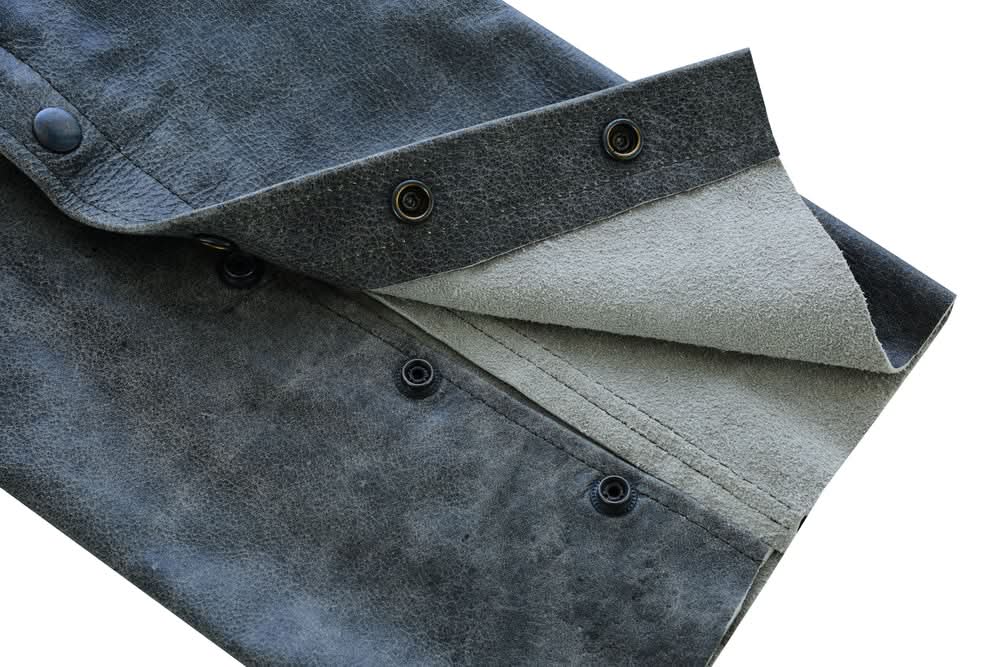 Erova Unisex Gray Motorcycle Leather Chaps Chaps & Pants Renegade Classics